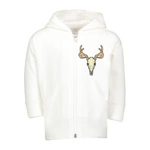 Deer Skull Pocket Buck Elk Hunting Hunter Toddler Zip Fleece Hoodie