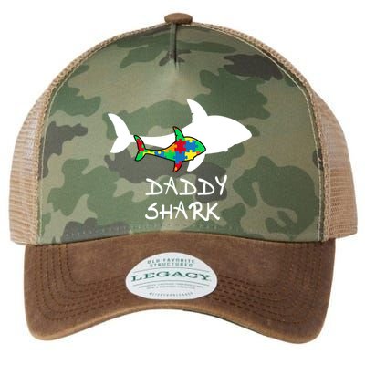 Daddy Shark Puzzle Piece Inspirational Autism Awareness Gift Legacy Tie Dye Trucker Hat