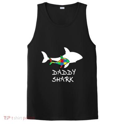 Daddy Shark Puzzle Piece Inspirational Autism Awareness Gift PosiCharge Competitor Tank