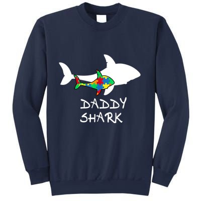 Daddy Shark Puzzle Piece Inspirational Autism Awareness Gift Sweatshirt
