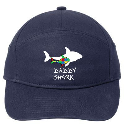 Daddy Shark Puzzle Piece Inspirational Autism Awareness Gift 7-Panel Snapback Hat