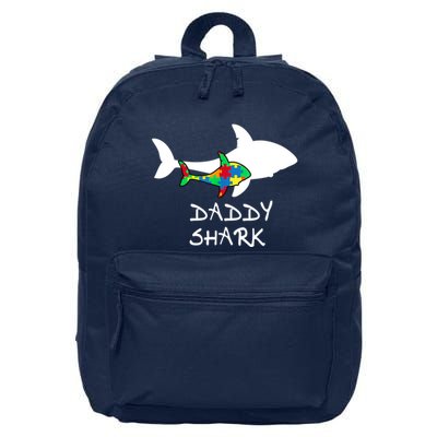 Daddy Shark Puzzle Piece Inspirational Autism Awareness Gift 16 in Basic Backpack