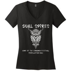 Dual Spires Psych Women's V-Neck T-Shirt