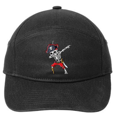 Dabbing Skeleton Pirate Halloween Kids Jolly Roger 7-Panel Snapback Hat