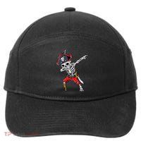 Dabbing Skeleton Pirate Halloween Kids Jolly Roger 7-Panel Snapback Hat