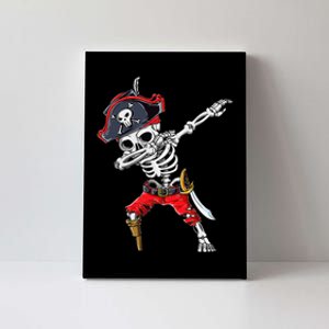 Dabbing Skeleton Pirate Halloween Kids Jolly Roger Canvas