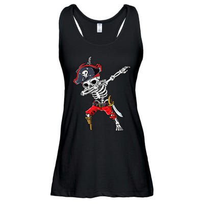 Dabbing Skeleton Pirate Halloween Kids Jolly Roger Ladies Essential Flowy Tank
