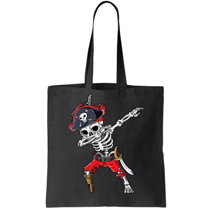 Dabbing Skeleton Pirate Halloween Kids Jolly Roger Tote Bag