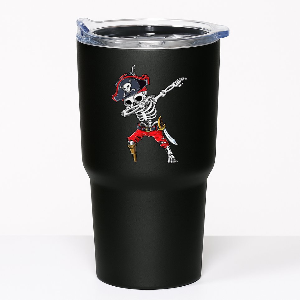 Dabbing Skeleton Pirate Halloween Kids Jolly Roger Tumbler