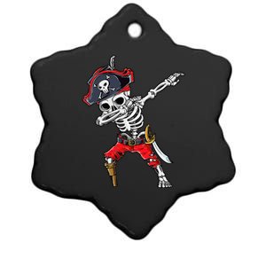 Dabbing Skeleton Pirate Halloween Kids Jolly Roger Ceramic Star Ornament