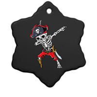 Dabbing Skeleton Pirate Halloween Kids Jolly Roger Ceramic Star Ornament