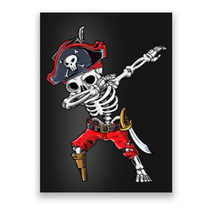 Dabbing Skeleton Pirate Halloween Kids Jolly Roger Poster