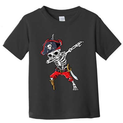 Dabbing Skeleton Pirate Halloween Kids Jolly Roger Toddler T-Shirt