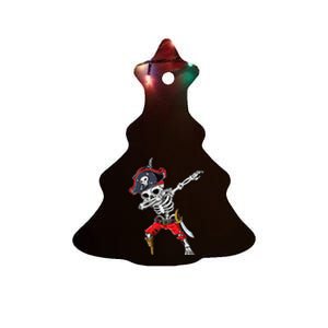 Dabbing Skeleton Pirate Halloween Kids Jolly Roger Ceramic Tree Ornament