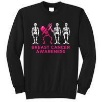 Dabbing Skeleton Pink Ribbon Breast Cancer Halloween Sweatshirt