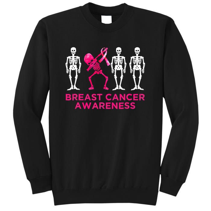 Dabbing Skeleton Pink Ribbon Breast Cancer Halloween Sweatshirt