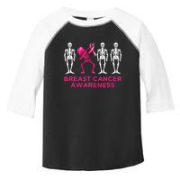 Dabbing Skeleton Pink Ribbon Breast Cancer Halloween Toddler Fine Jersey T-Shirt