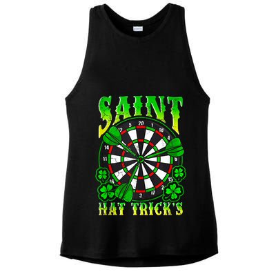 Darts St PatrickS Day St Hat Tricks Dart Board Ladies PosiCharge Tri-Blend Wicking Tank
