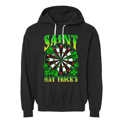 Darts St PatrickS Day St Hat Tricks Dart Board Garment-Dyed Fleece Hoodie