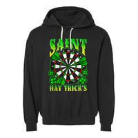 Darts St PatrickS Day St Hat Tricks Dart Board Garment-Dyed Fleece Hoodie