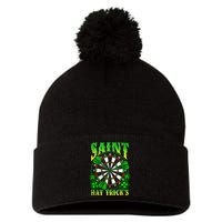 Darts St PatrickS Day St Hat Tricks Dart Board Pom Pom 12in Knit Beanie