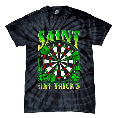 Darts St PatrickS Day St Hat Tricks Dart Board Tie-Dye T-Shirt