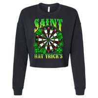 Darts St PatrickS Day St Hat Tricks Dart Board Cropped Pullover Crew