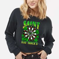 Darts St PatrickS Day St Hat Tricks Dart Board Cropped Pullover Crew