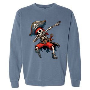 Dabbing Skeleton Pirate Garment-Dyed Sweatshirt