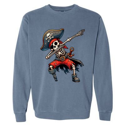 Dabbing Skeleton Pirate Garment-Dyed Sweatshirt