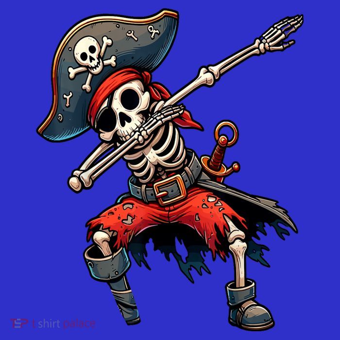 Dabbing Skeleton Pirate Full-Length Apron With Pockets