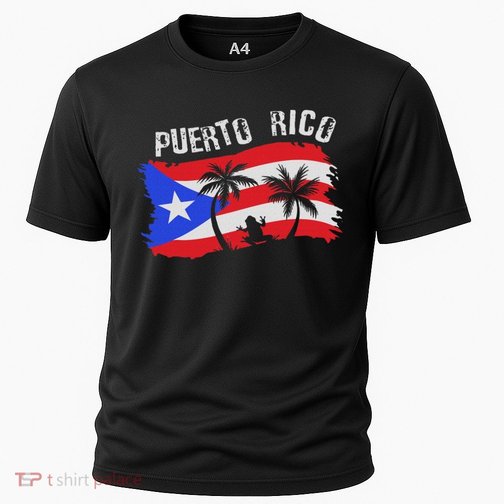 Distressed Style Puerto Rico Frog Gift Design Puerto Rico! Cooling Performance Crew T-Shirt