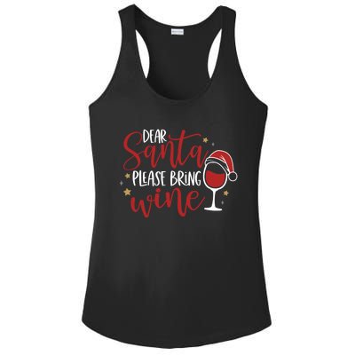 Dear Santa Please Bring Wine Gift Ladies PosiCharge Competitor Racerback Tank