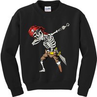 Dabbing Skeleton Pirate Halloween Kids Jolly Roger Pirate Kids Sweatshirt