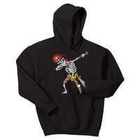 Dabbing Skeleton Pirate Halloween Kids Jolly Roger Pirate Kids Hoodie