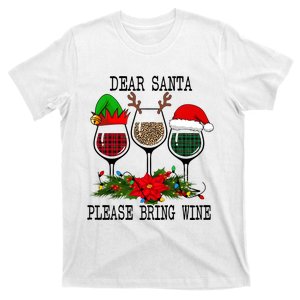 Dear Santa Please Bring Wine Christmas Merry Winemas T-Shirt