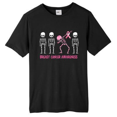 Dabbing Skeleton Pink Ribbon Breast Cancer Halloween Tall Fusion ChromaSoft Performance T-Shirt