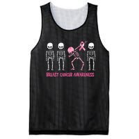 Dabbing Skeleton Pink Ribbon Breast Cancer Halloween Mesh Reversible Basketball Jersey Tank