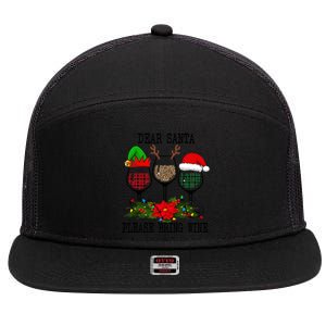 Dear Santa Please Bring Wine Christmas Merry Winemas 7 Panel Mesh Trucker Snapback Hat