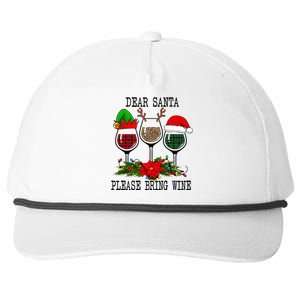 Dear Santa Please Bring Wine Christmas Merry Winemas Snapback Five-Panel Rope Hat