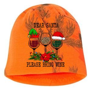 Dear Santa Please Bring Wine Christmas Merry Winemas Kati - Camo Knit Beanie