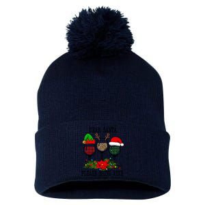 Dear Santa Please Bring Wine Christmas Merry Winemas Pom Pom 12in Knit Beanie