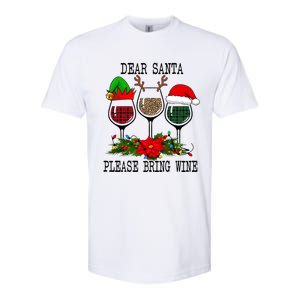 Dear Santa Please Bring Wine Christmas Merry Winemas Softstyle CVC T-Shirt