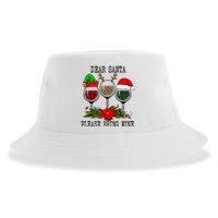 Dear Santa Please Bring Wine Christmas Merry Winemas Sustainable Bucket Hat