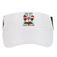 Dear Santa Please Bring Wine Christmas Merry Winemas Adult Drive Performance Visor