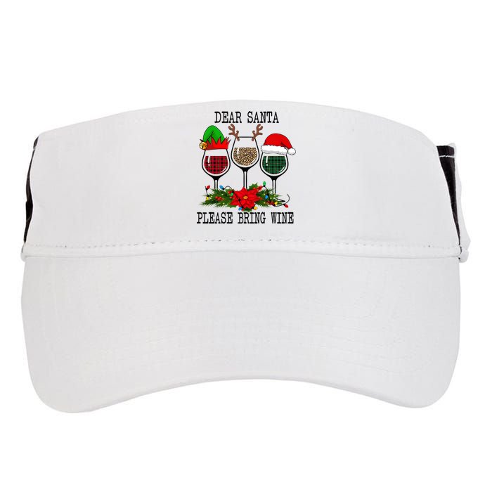 Dear Santa Please Bring Wine Christmas Merry Winemas Adult Drive Performance Visor