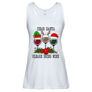 Dear Santa Please Bring Wine Christmas Merry Winemas Ladies Essential Flowy Tank