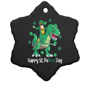 Dino St Patricks Day Leprechaun Ceramic Star Ornament