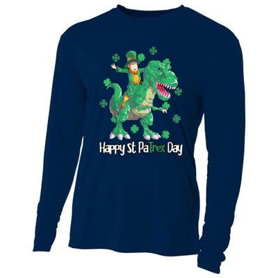 Dino St Patricks Day Leprechaun Cooling Performance Long Sleeve Crew