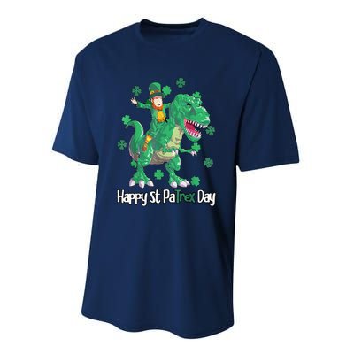 Dino St Patricks Day Leprechaun Performance Sprint T-Shirt